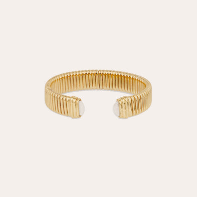 Milos gold bracelet with cabochons - White Calcite