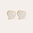 Boucles d'oreilles puces Mirage dorées - Nacre blanche