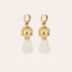 Boucles d'oreilles Comète Biwa strass dorées