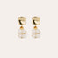 Boucles d'oreilles Rainbow Square petit modèle dorées - Cristal de roche