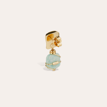 Boucles d'oreilles Rainbow Square petit modèle dorées - Amazonite