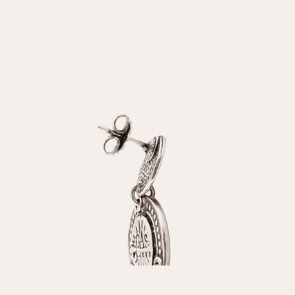 Boucles d'oreilles Sequin deux rangs argentées