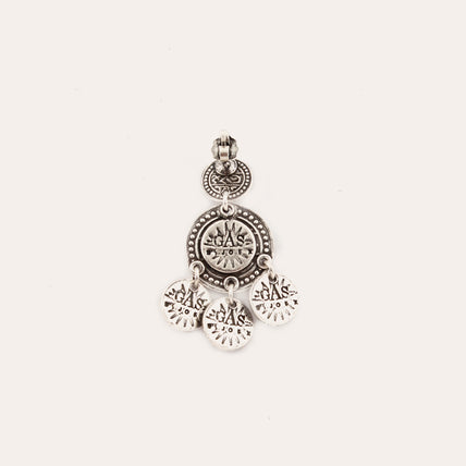 Boucles d'oreilles Sequin deux rangs argentées