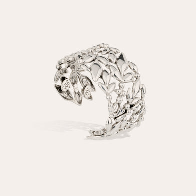 Bracelet manchette Olea argenté