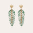Boucles d'oreilles Cavallo acétate dorées - Vert