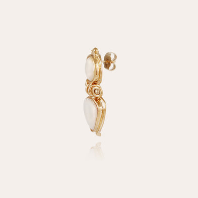 Boucles d'oreilles Colorado dorées - Nacre blanche