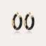 Boucles d'oreilles créoles Cobra petit modèle acétate dorées - Noir