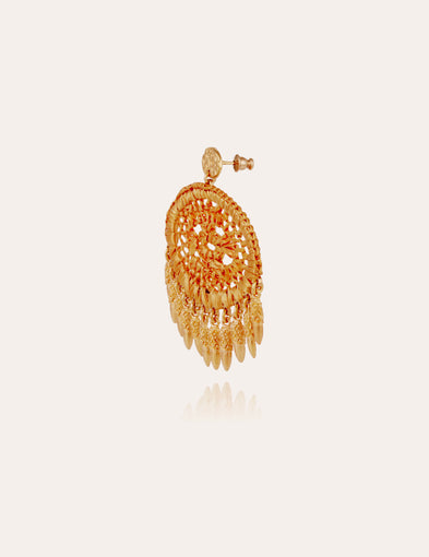 Boucles d'oreilles Fanfan raphia dorées