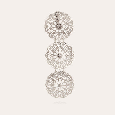 Boucles d'oreilles Flocon Triple mini argentées