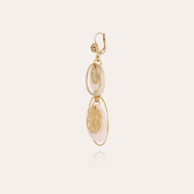 Boucles d'oreilles Idylle petit modèle dorées - Nacre blanche