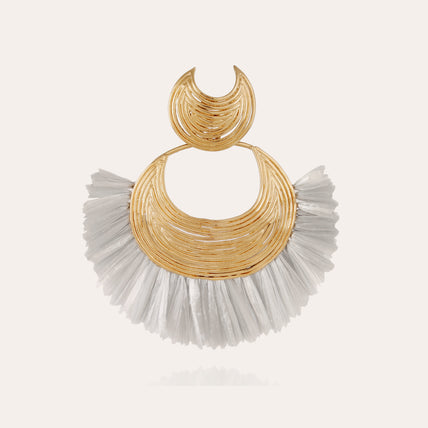 Luna Wave Gold Raffia Earrings