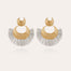 Boucles d'oreilles Luna Wave raphia dorées