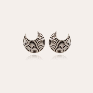 Boucles d'oreilles puces Luna Wave argentées