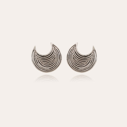 Boucles d'oreilles puces Luna Wave argentées
