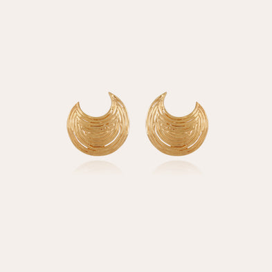 Boucles d'oreilles puces Luna Wave dorées
