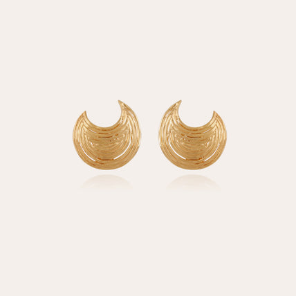 Boucles d'oreilles puces Luna Wave dorées