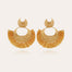 Boucles d'oreilles Luna Wave raphia dorées