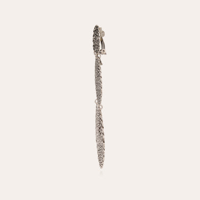 Boucles d'oreilles Onde Gourmette double argentées