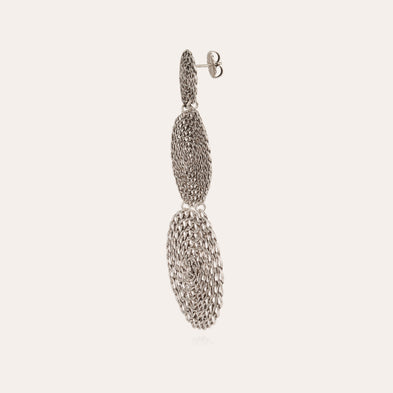 Boucles d'oreilles Onde Gourmette double argentées