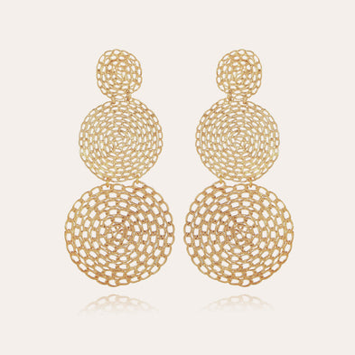 Boucles d'oreilles Onde Gourmette double dorées