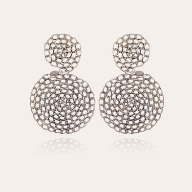 Boucles d'oreilles Onde Gourmette argentées
