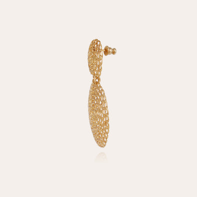 Boucles d'oreilles Onde Gourmette petit modèle dorées