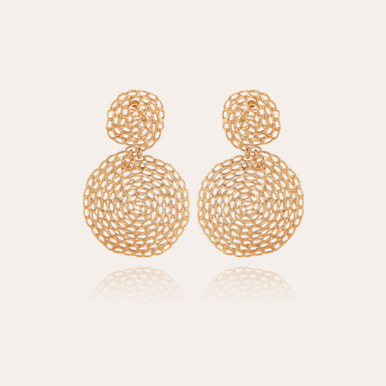 Boucles d'oreilles Onde Gourmette petit modèle dorées