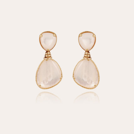 Boucles d'oreilles Silia dorées - Nacre blanche