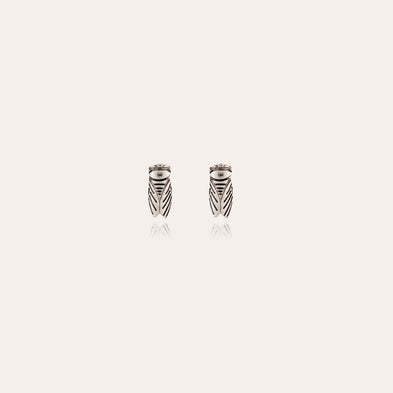 Boucles d'oreilles puces Cigale argentées