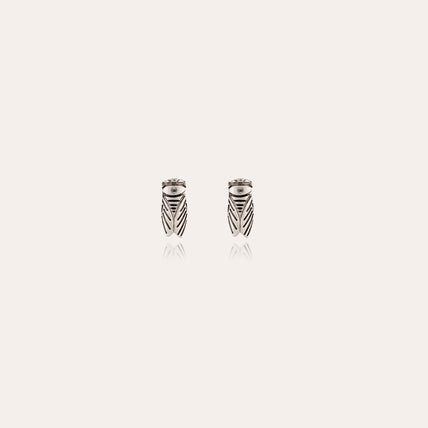 Boucles d'oreilles puces Cigale argentées