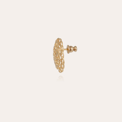 Boucles d'oreilles puces Onde Gourmette dorées