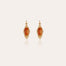 Boucles d'oreilles Serti Talisman  dorées - Cornaline