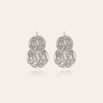 Very Diva double small silver earrings