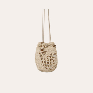 Soul raffia drawstring bag
