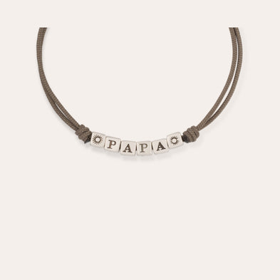 Large silver-plated "Papa" bracelet