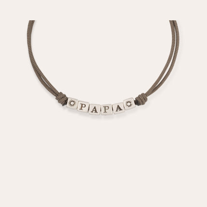 Large silver-plated "Papa" bracelet