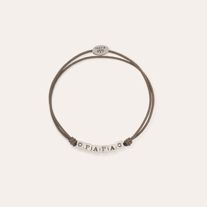 Large silver-plated "Papa" bracelet