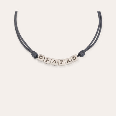 Bracelet Papa grand modèle argenté