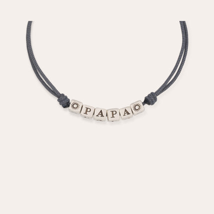 Large silver-plated "Papa" bracelet