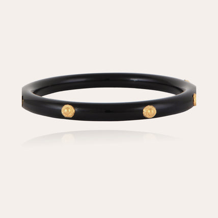 Bracelet Caftan acétate doré - Noir