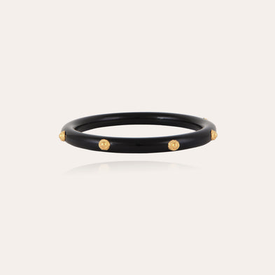 Bracelet Caftan acétate doré - Noir