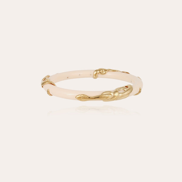 Cobra Gold-Plated Acetate Bangle Bracelet - Ivory – Gas Bijoux