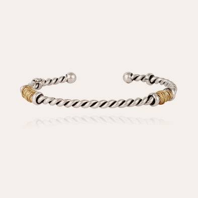 Pulsera « Torsade » ancha y bicolor