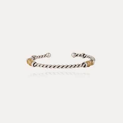 Pulsera « Torsade » ancha y bicolor