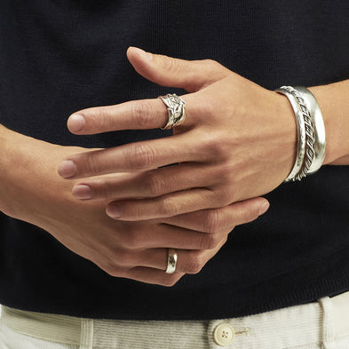 Bracelet Jonc large argenté