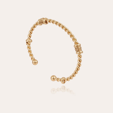 Bracelet Jonc Torsade grand modèle doré