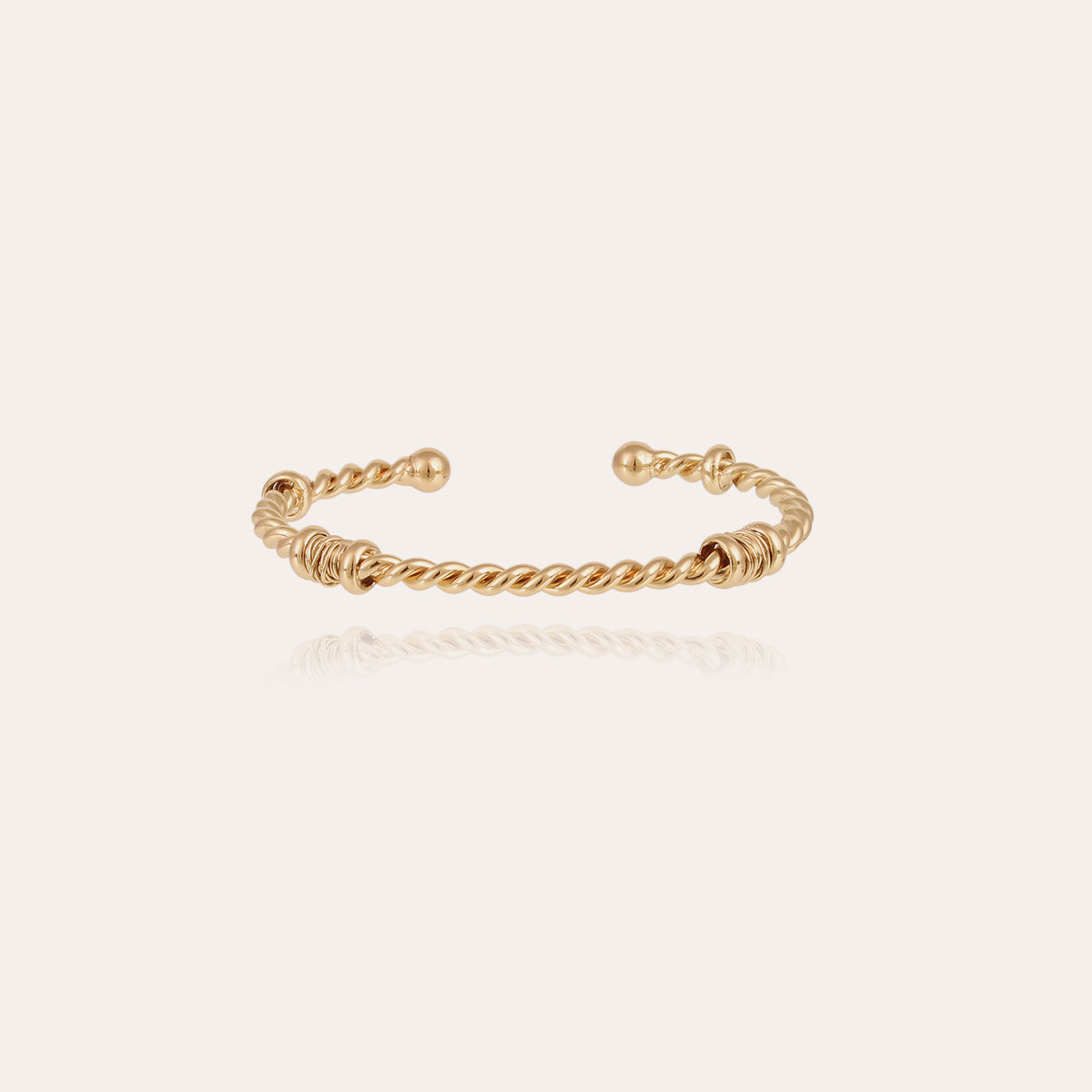 Large Gold-Plated Twisted Bangle Bracelet – Gas Bijoux