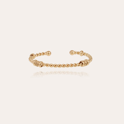 Bracelet Jonc Torsade grand modèle doré