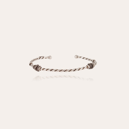Small silver-plated twisted bangle bracelet