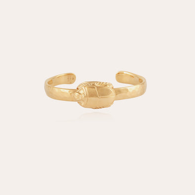 Gold Scarab Bangle Bracelet